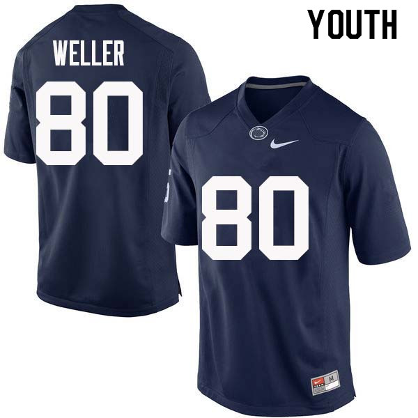 Youth #80 Justin Weller Penn State Nittany Lions College Football Jerseys Sale-Navy
